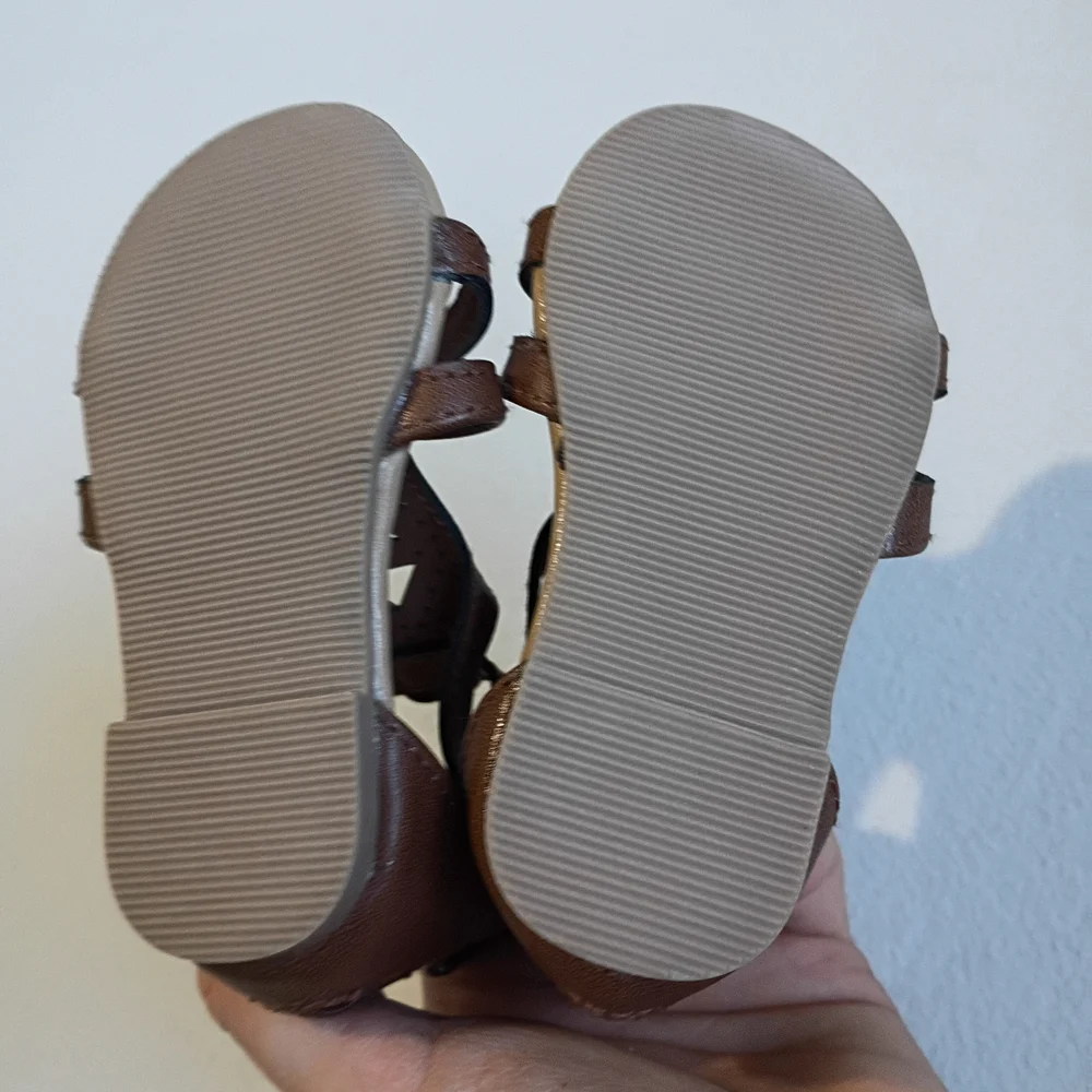 Koala Kids Size 3C Tan NeutralGladiator Boho Zipper Back Summer Sandals
